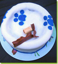 Dog bowl cake, by Barbara Durance