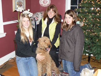 Indy the Airedale and her family